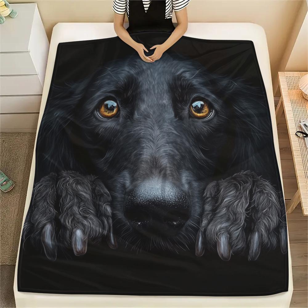Black Afghan Hound,pattern Flannel Blanket, High Quality Comfortable for All Seasons, Home Decor, Warmth and Comfort, Perfect for Gifts.