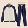 Conjunto de cárdigan con capucha de algodón liso para mujer - Moda exterior informal de moda para primavera/otoño