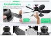 E27 Crystal Ceiling Fan Light with Remote Control - LED Six-Blade for Bedrooms