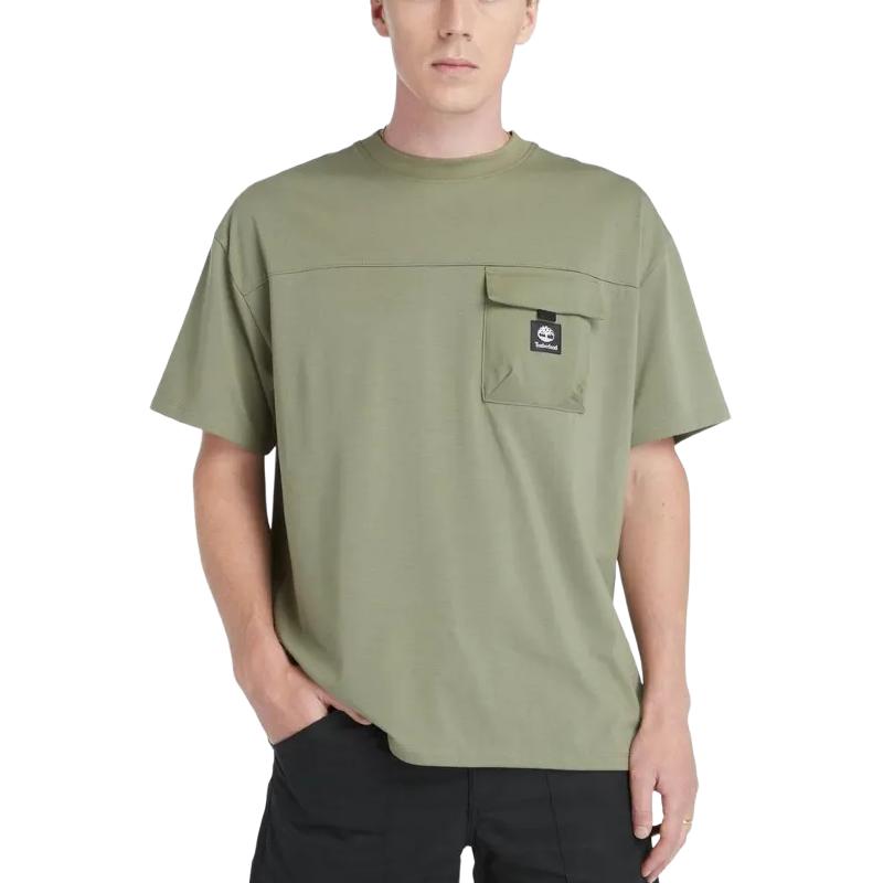 Timberland Maglia girocollo a maniche corte comoda casual a spalla scesa unisex verde A5UMU-590