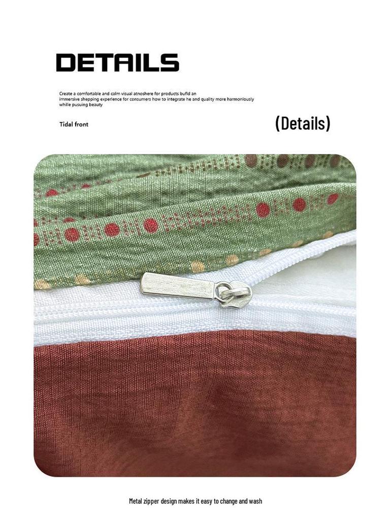 Double-Layer Gauze Cotton Printed Bedding Set - 3 or 4-Piece Options