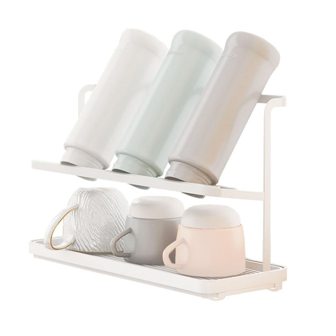 

Подставка для бутылок для воды QINGQIU, Сушилка, Стильный белый, Нескользящая, Чистая и гигиеничная, для стаканов, кружек, и для сушки, Кухонное хранение