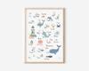 Nordisches Retro Alphabet Zahlen Poster und Drucke Kinderzimmer Dekoration Cartoon Tier Pflanze Werkzeug Wandkunst Leinwandbild
