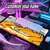 Custom Name Personalized Garfield Pattern Mousepad, Laptop PC Desk Mat, Decorative Desk Mat for Home Keyboard Pad Gift