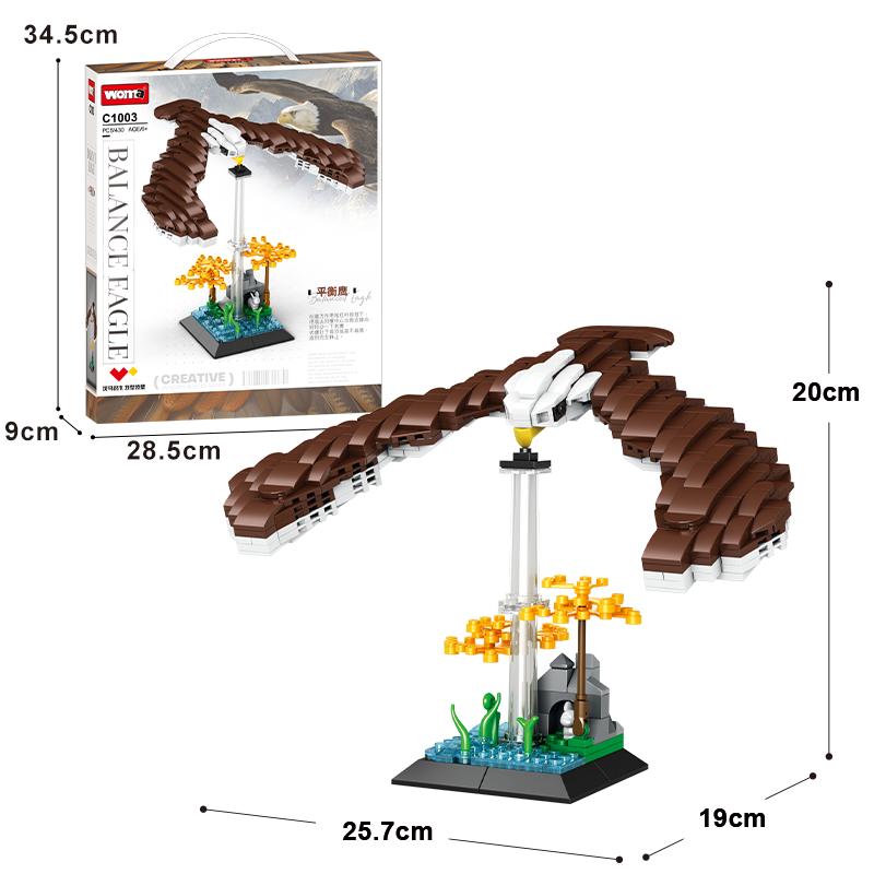 WOMA Toys C1003 430 Pcs Balancing Eagle Building Block Set Kit Toys for Kids Adult
