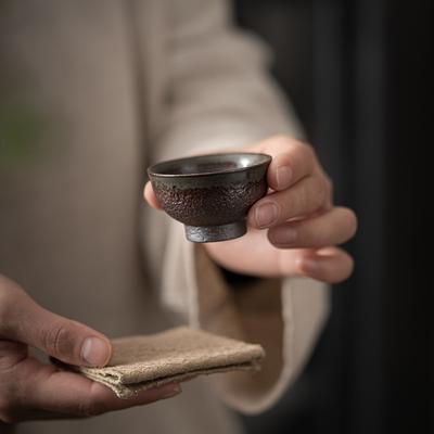 Kubek do herbaty z surowej rudy, gruba ceramika, kubek gościnny, czysta woda, drewno opałowe, mały kubek do herbaty, osobisty, specjalny kubek