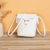 New simple casual rhombus embroidered oblique span mobile phone bag fashionable old flower contrasting color shoulder bag