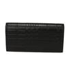 Used 11033 Embossed Check Continental Wallet 8054850 7940 Smooth Calfskin Bifold Unused Logo Foil Stamping Black Men's