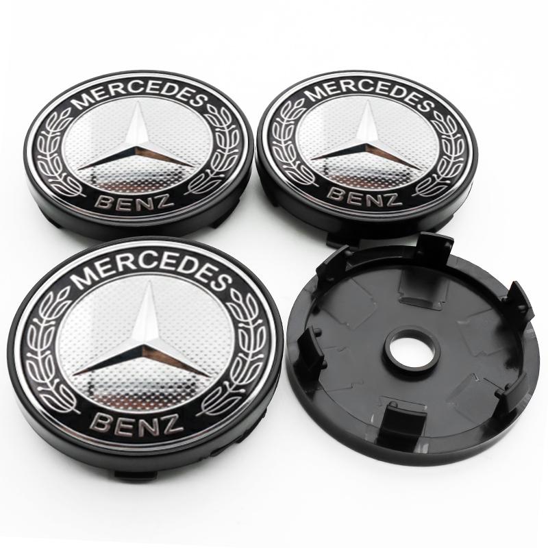 OLV5 4Pcs 60mm 75mm Car Wheel Center Hub For Mercedes Benz AMG class W205 W203 GLC GLK W206 W220 A180 W211 Cap Rim Cover Accessories