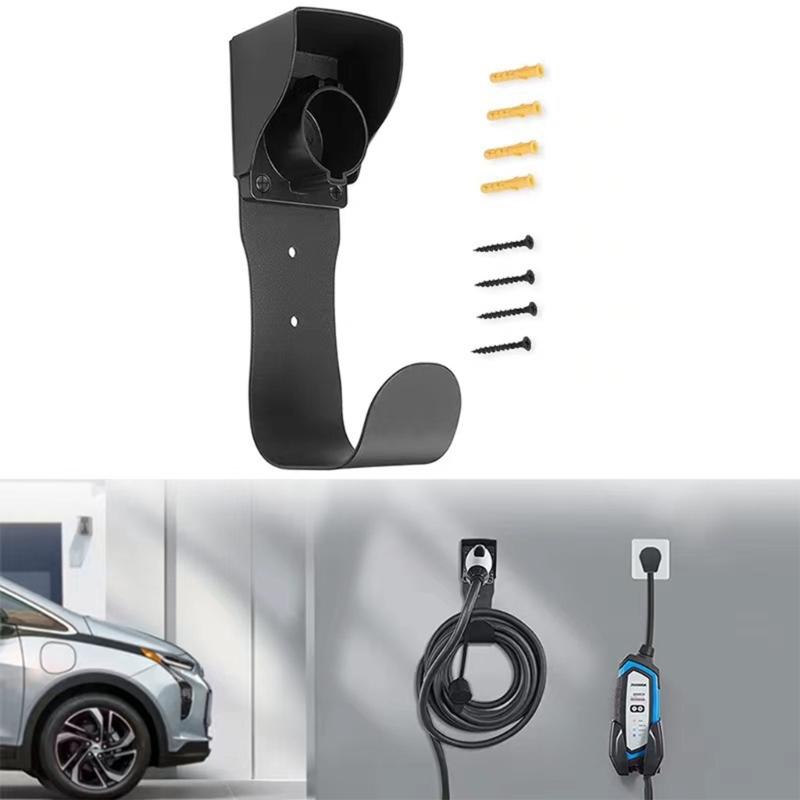 Lockable EVs Charging Cable Storage with Wall Mount Designs EVs Cable Wall Rack Wall Mounted Charging Accessory for Car