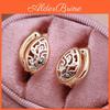 Golden Trend Silvery Vintage Minimalist Color Glossy Overlapp Drop Earrings Hollow Pattern Clip Earrings For Women Fine Jewelry