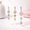 Copper Stainless Steel Navel Piercing Pink Body Jewelry Shiny Zircon Belly Button Ring  Accessories
