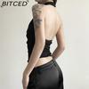 BITCED Summer Women's Solid-Colour Slim-Fit Streetwear Halter Neck Sexy Backless Tank Top