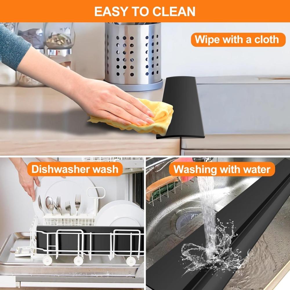 2 Pack Stovetop Silicone Gap Covers, Kitchen Stovetop Silicone Heat Resistant Pads Gas Stove Protectors Oven Gap Sealing Covers.