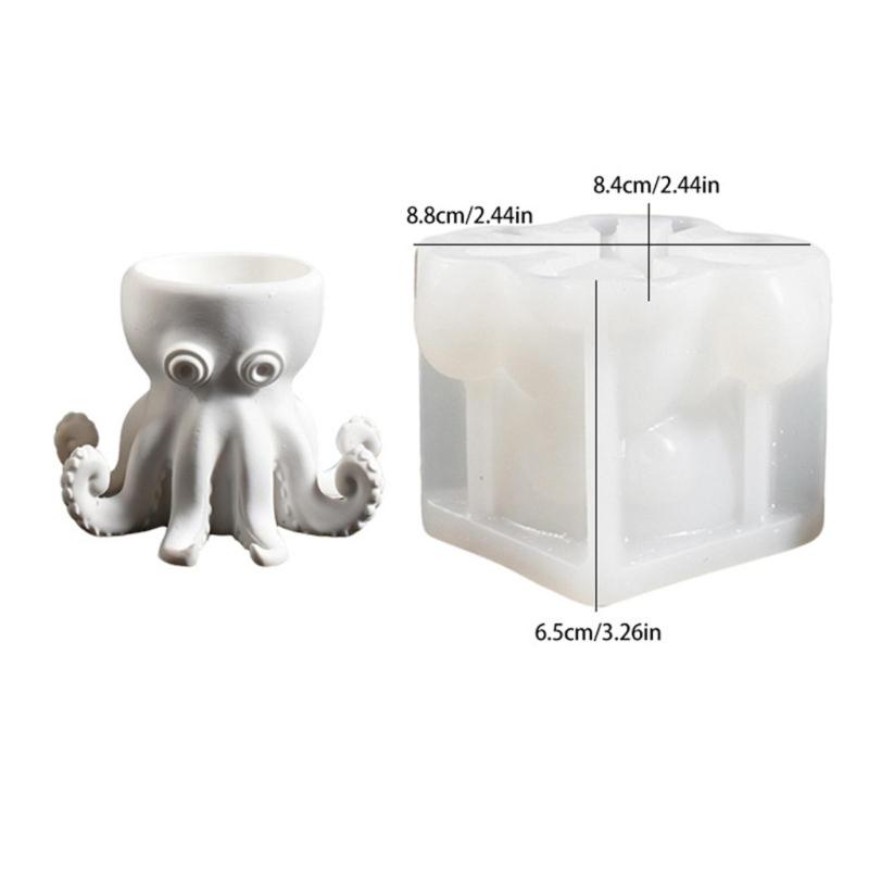 Flexible Octopuses Candle Stand Casting Molds with a Smooth Inner Pattern for Candle Making, Decorative Pour Projects, and Home Craft Work