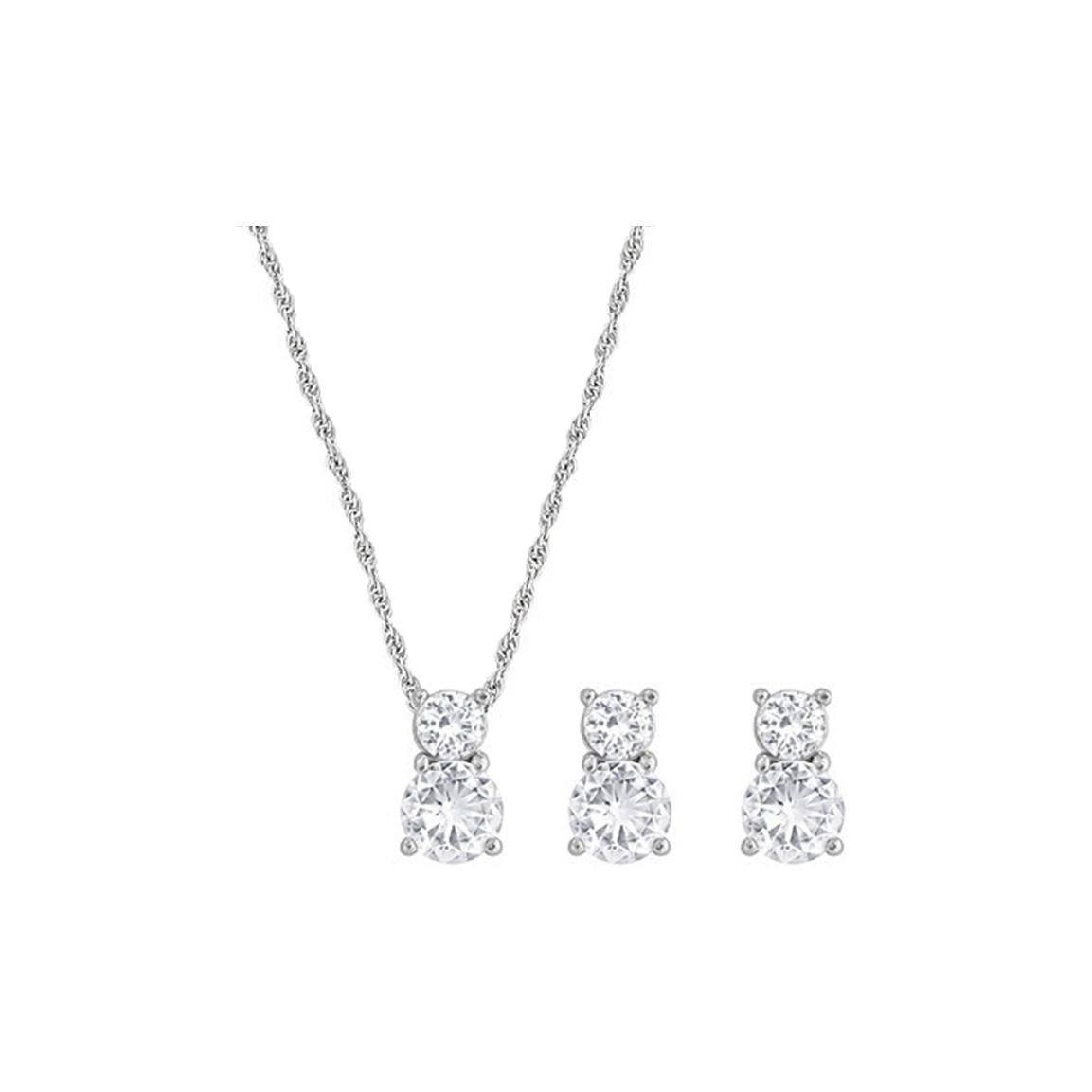 

Swarovski Brilliance Set Necklace And Earring Set Women jewelry Silver 1807339 Box (Random Color)