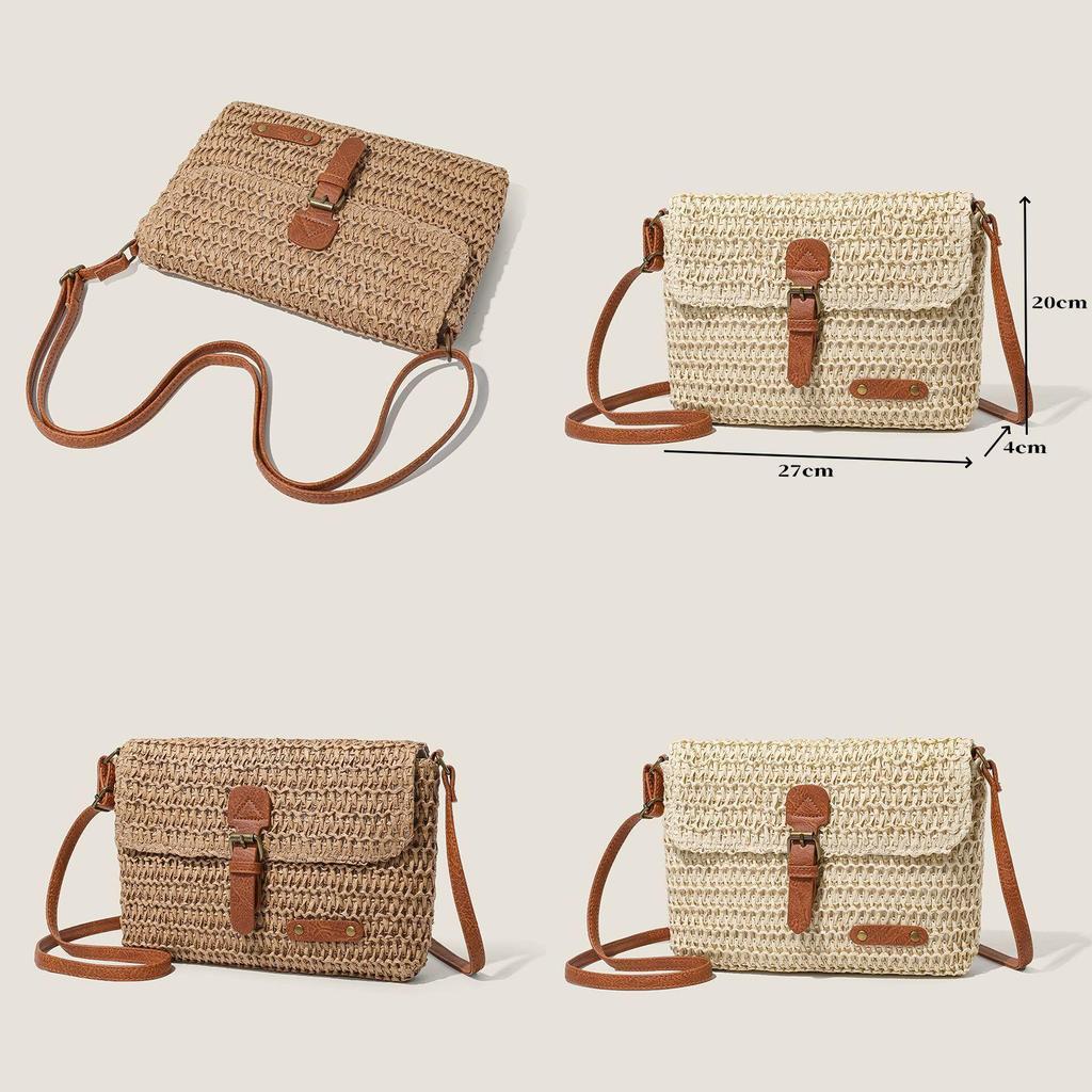 Vintage Woven Messenger Bag For Casual Travel With Cotton Strap