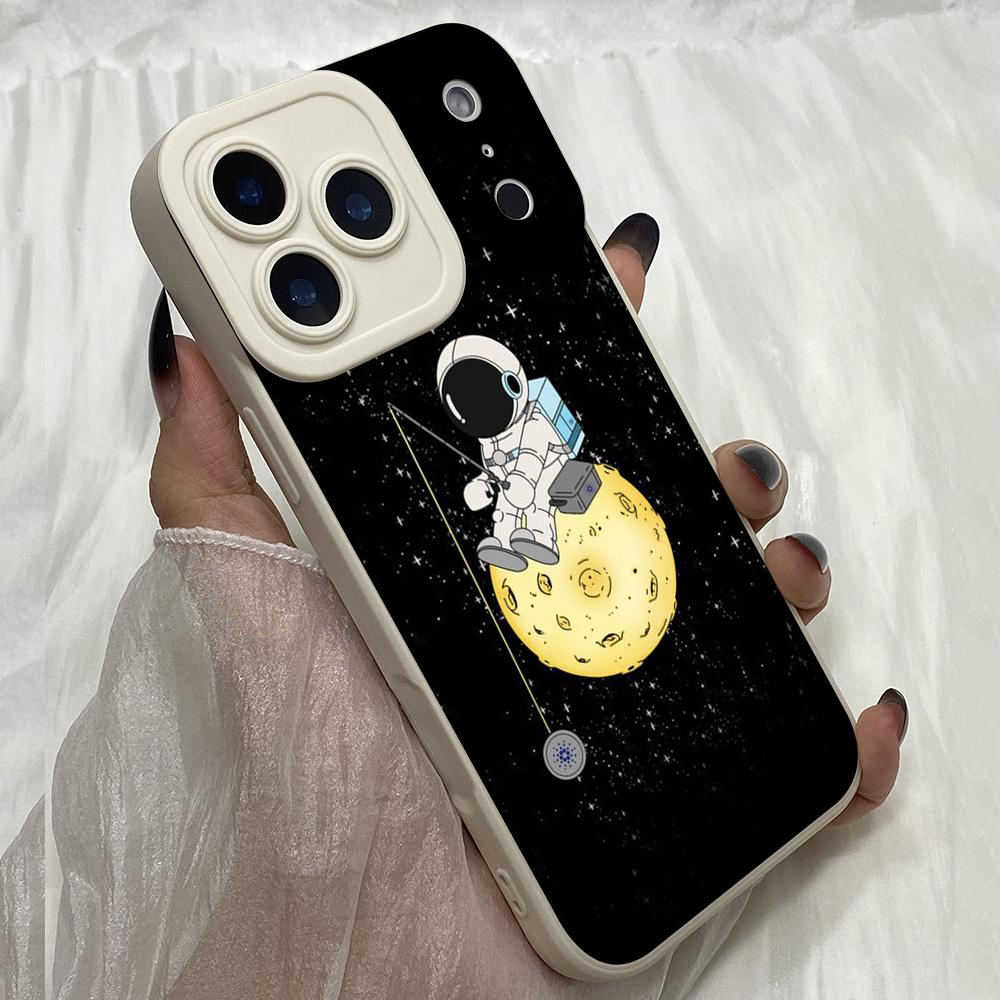 M449 Cute astronaut Art Angel Eyes Soft Phone Cases for iPhone Samsung Galaxy Xiaomi Rdemi Huawei Honor Infinix Realme OPPO Vivo All Model TPU Case