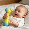 Rattle Baby Toy with Ergonomic Handle Infant Sensory Toy Soft Food-Grade Baby Rattle Baby Hand-eye Coordination Toy