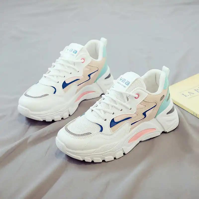 Fashion Harajuku Platform Womans Mint Green Shoes Loafers Leopard Sneakers College Student Sport Famous Visitors League Sapateneis