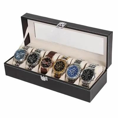Lockable Jewelry Box 2/3/6/10/12 Grids Watch Display Box Fashion Watch Storage Box  Men