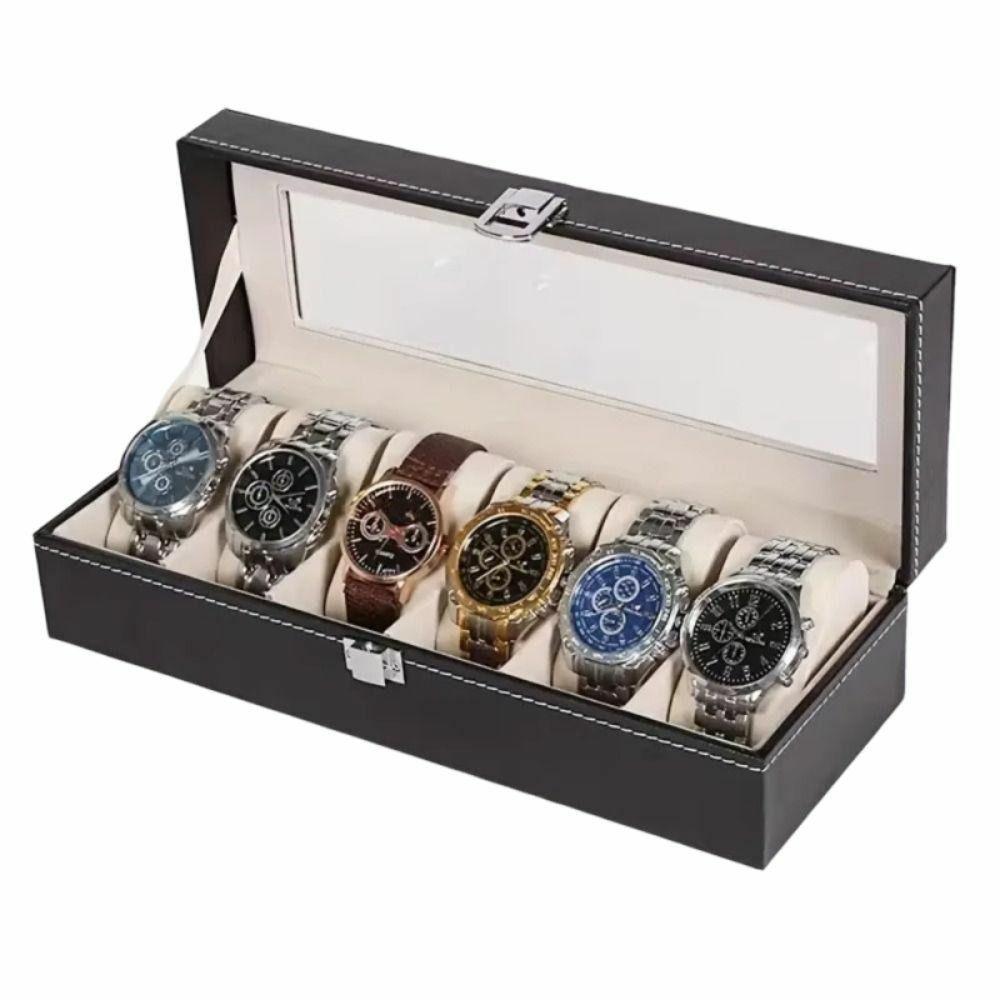 Lockable Jewelry Box 2/3/6/10/12 Grids Watch Display Box Watch Storage Box  Father's Day Gifts