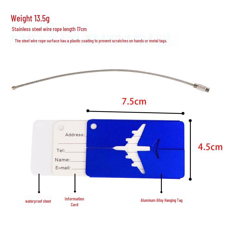 Airplane-Shaped Metal Luggage Tag and Dog Tag Business Gift