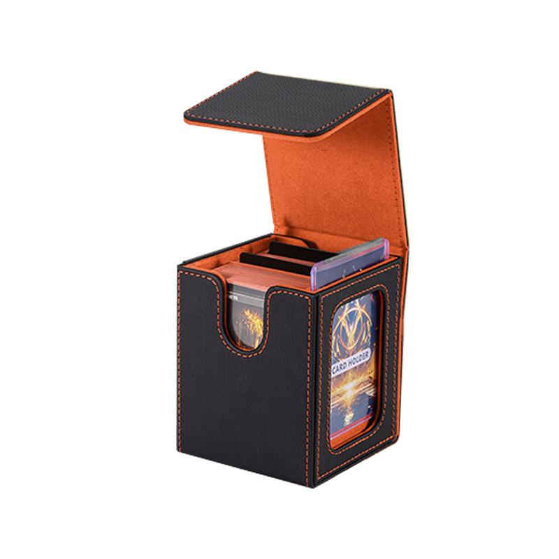 Patent Design PU Leather Game Card Box with Window, 100+ Capacity for Magic: The Gathering