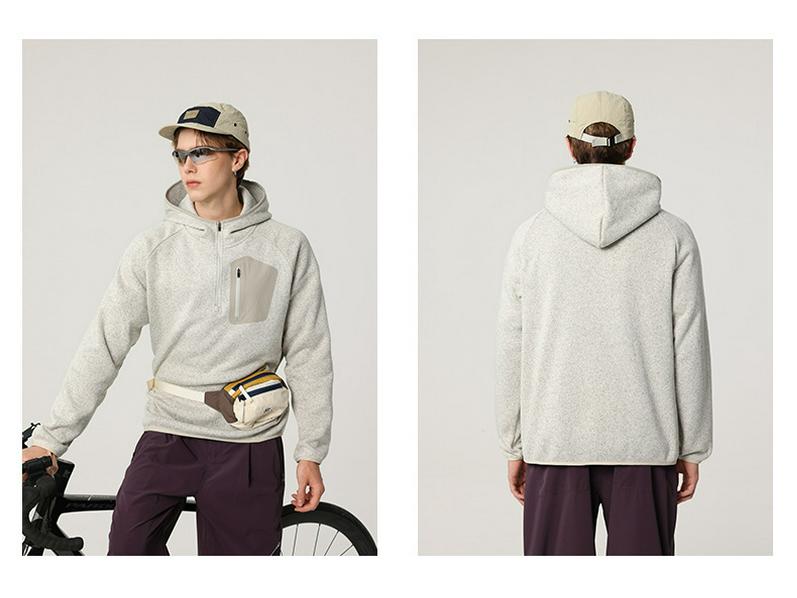 Men's Winter Sporty Loose-Fit Half-Zip Hoodie - American Mountain Style