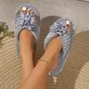 Home Slippers, Comfortable and Warm Open Toed Soft Plush Shoes, Solid Color Indoor Floor Slippers