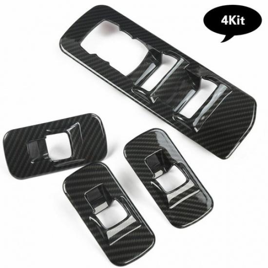 För 2015- Ford F150 F-150 Kolfiber Fönsterhissknapp Panelöverdrag