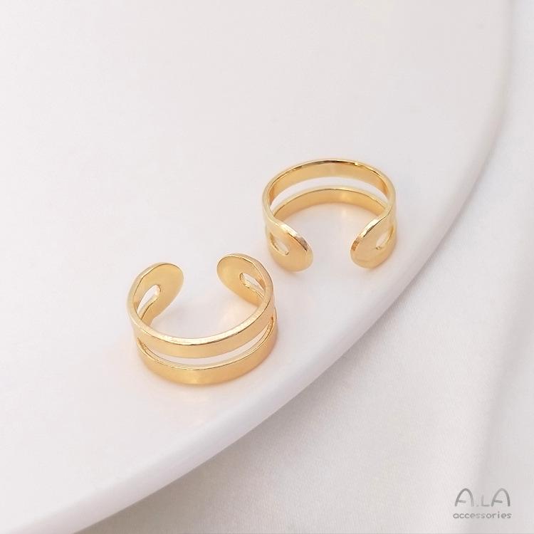 14K Gold-Filled Color-Preserving C-Shaped Ear Clip No Piercing Cuff Earrings - Handcrafted Jewelry Accessories