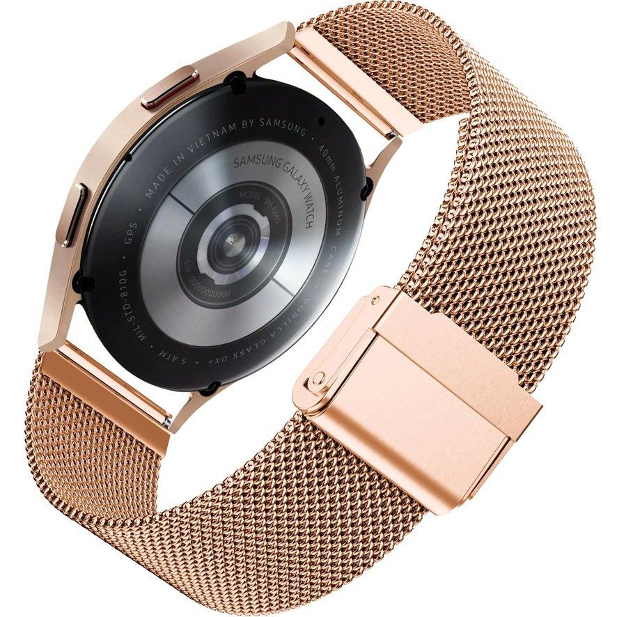 Milanese Bracelet + Case with Screen Protector for Samsung Galaxy Watch 4 40mm, Rose Gold