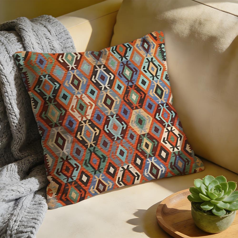 Vintage Türkischer Kilim Navaho Kissenbezug Gewaschenes Leinen Weiche Atmungsaktive Dekorative Hülle Für Sofa Heim Kissenbezug