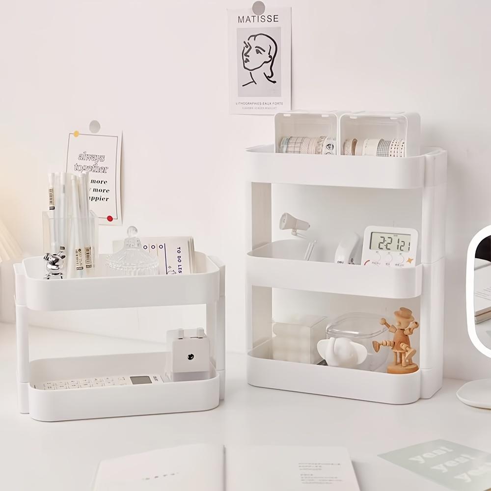 3-Tier Desktop Organizer - Space-Saving Storage for Office, Study & Bedroom - Removable Shelf for Makeup and Cosmetics