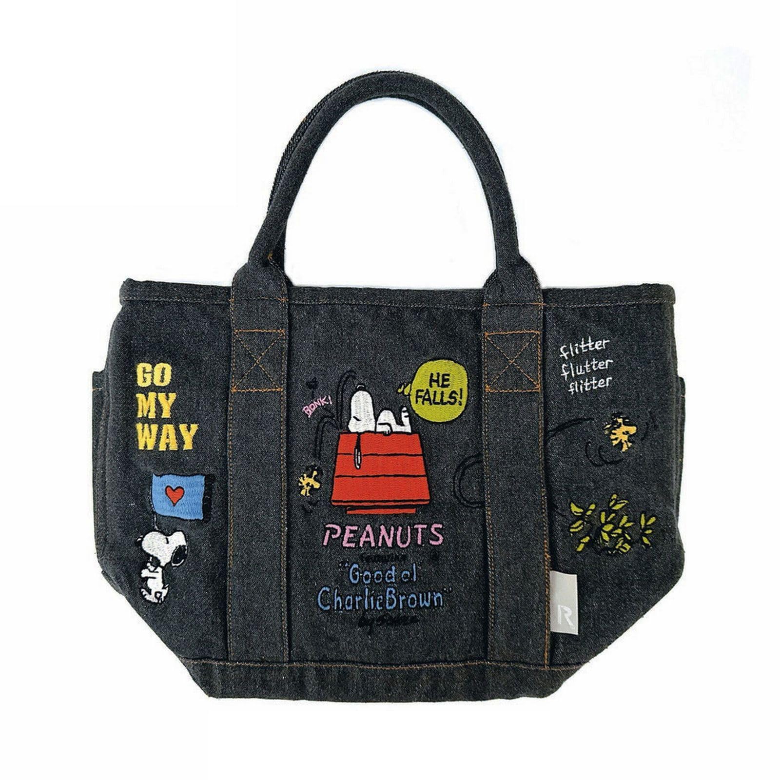 

Deli Snoopy Tote Bag Embroidery 8398 02 Go My Way [Rootote] Denim-style IP.Deli.Shishu.Peanuts-0B