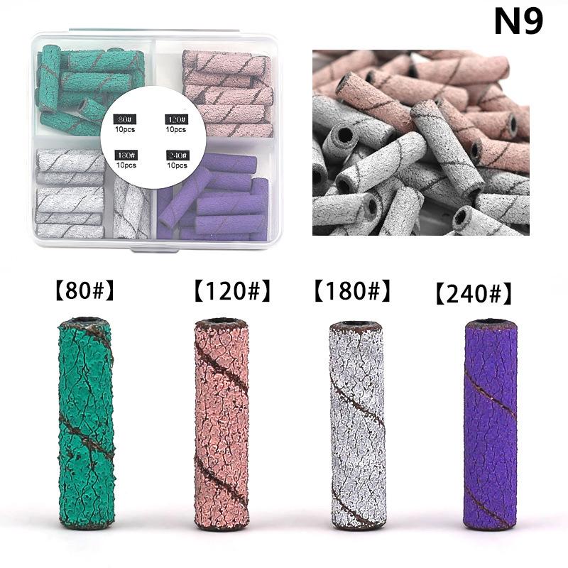 20Mm Long Sanding Bands,Nail Art Grinding Sanding Bands With Bit Nail Art Removal Sand Bands Nail Grinding Tool #120/#180/#240