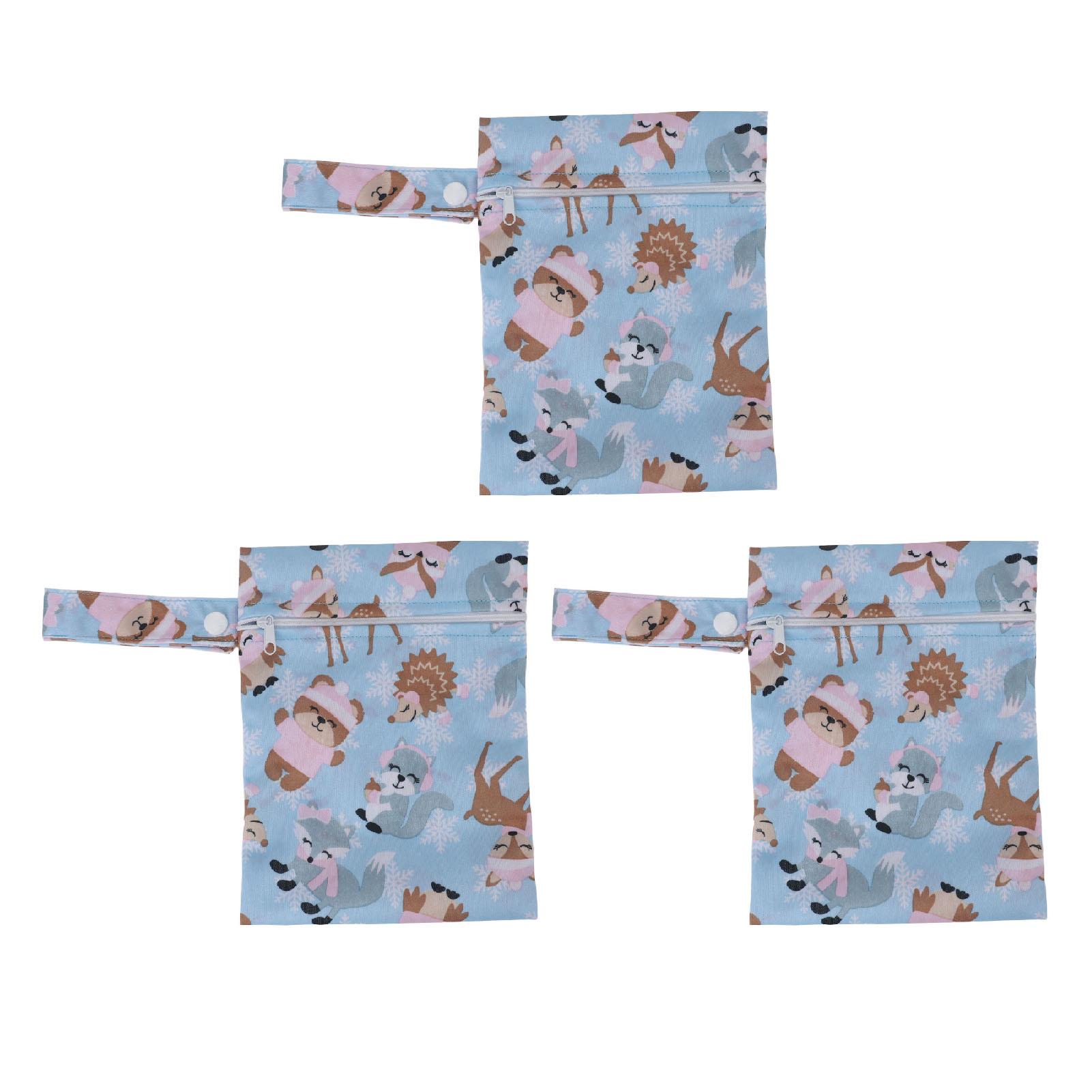 

3 шт. тканевый мешок для подгузников водонепроницаемый застежка-молния многоразовый моющийся мешок для хранения влажных тканевых подгузников B27