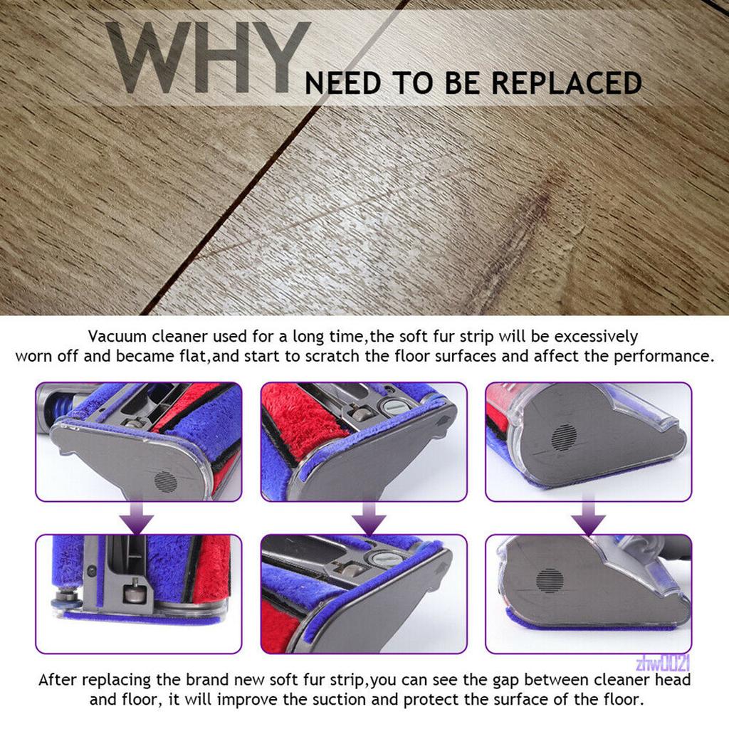 5 szt./zestaw miękkich pasków futrzanych do odkurzacza z serii Dyson V6V7 z napędem bezpośrednim