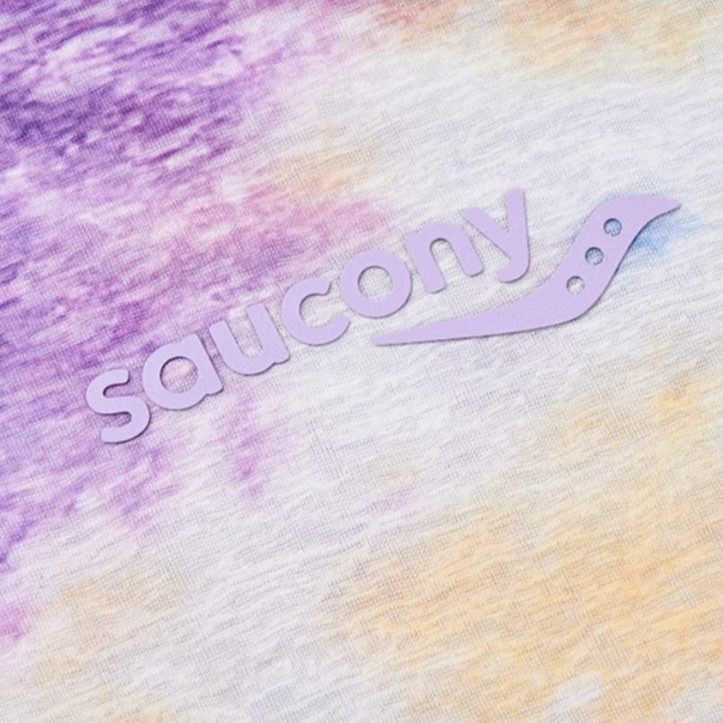 Saucony Logo Tie-Dye Print Round Neck Long Sleeve T-Shirt Women Tops Multicolor SC1230065A-PR18