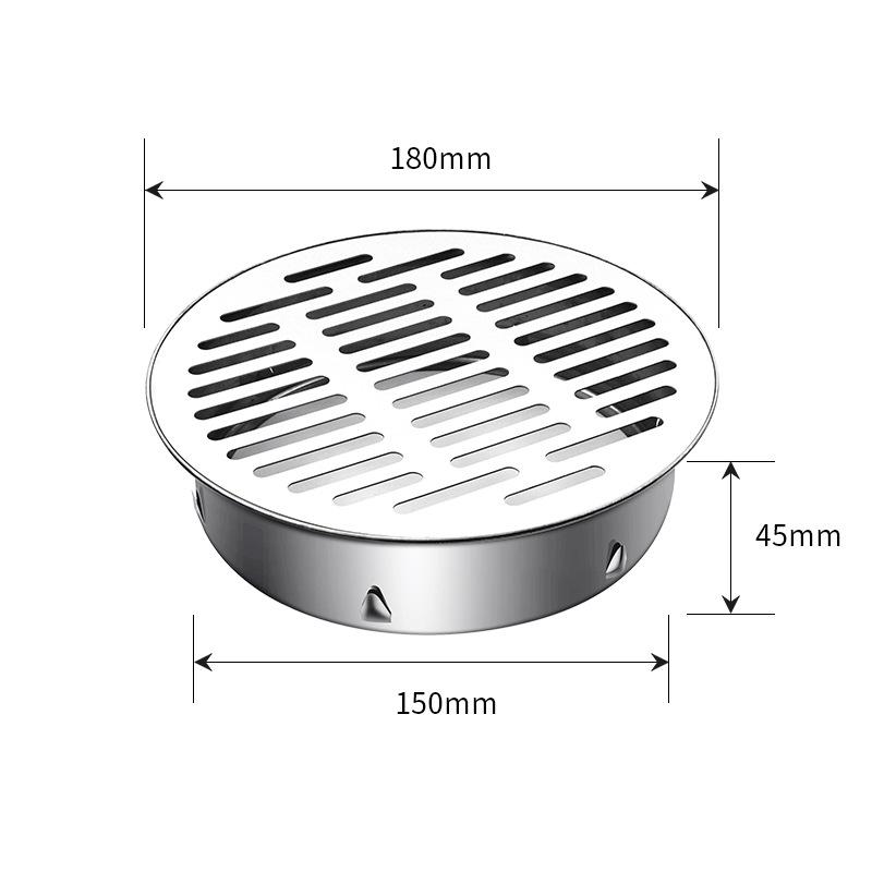 304 Stainless Steel Anti-Clog Roof Drain Insert - Thickened Round Design for Garden & Outdoor Rainwater Management