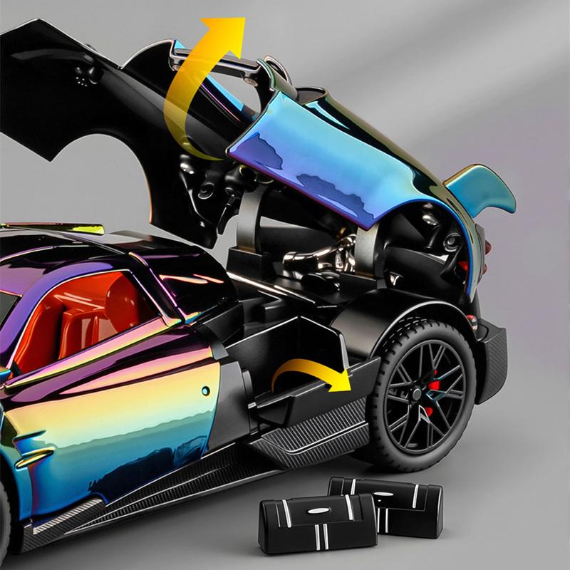 1:32 Pagani Huayra Dinastia Alloy Electroplating Sports Car Model Metal Toy Track Racing Vehicle Car Model Sound Light Kids Gift