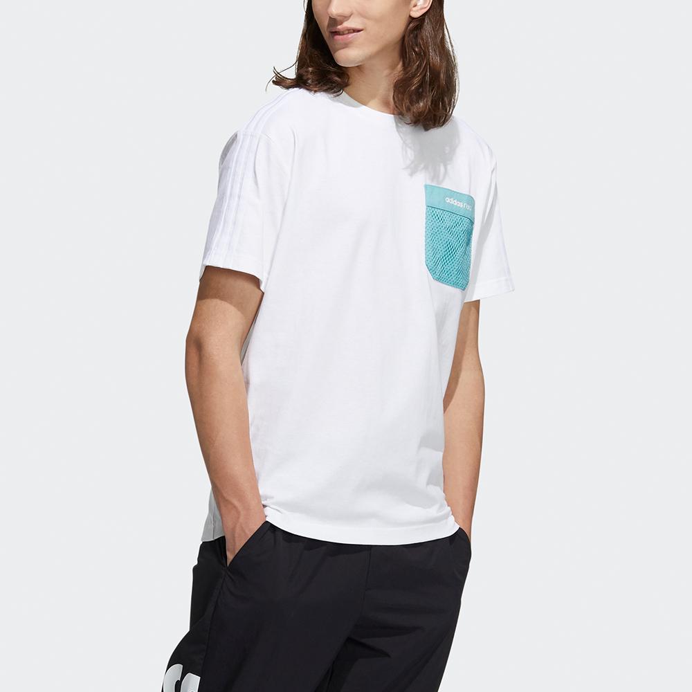 Adidas Neo Colorblock Pocket Loose Sport T-Shirt Men Tops White H55268