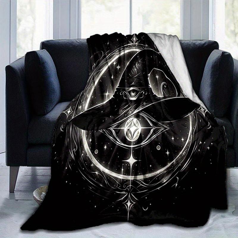 1pc Witch's Hat Illuminated by Stars and Moonlight  Cute Design for Home Decor, Gift Idea, Living Room, Travel, Camping, Car Blankets