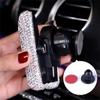 Car Phone Holder Vehicle-mounted Rhinestones Clip Stand Universal Smartphone Self-adhesive Support Interior Pink
