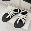 Sheepskin temperament hand-woven sandals 2025 new holiday style French flat Roman sandals casual cool slippers
