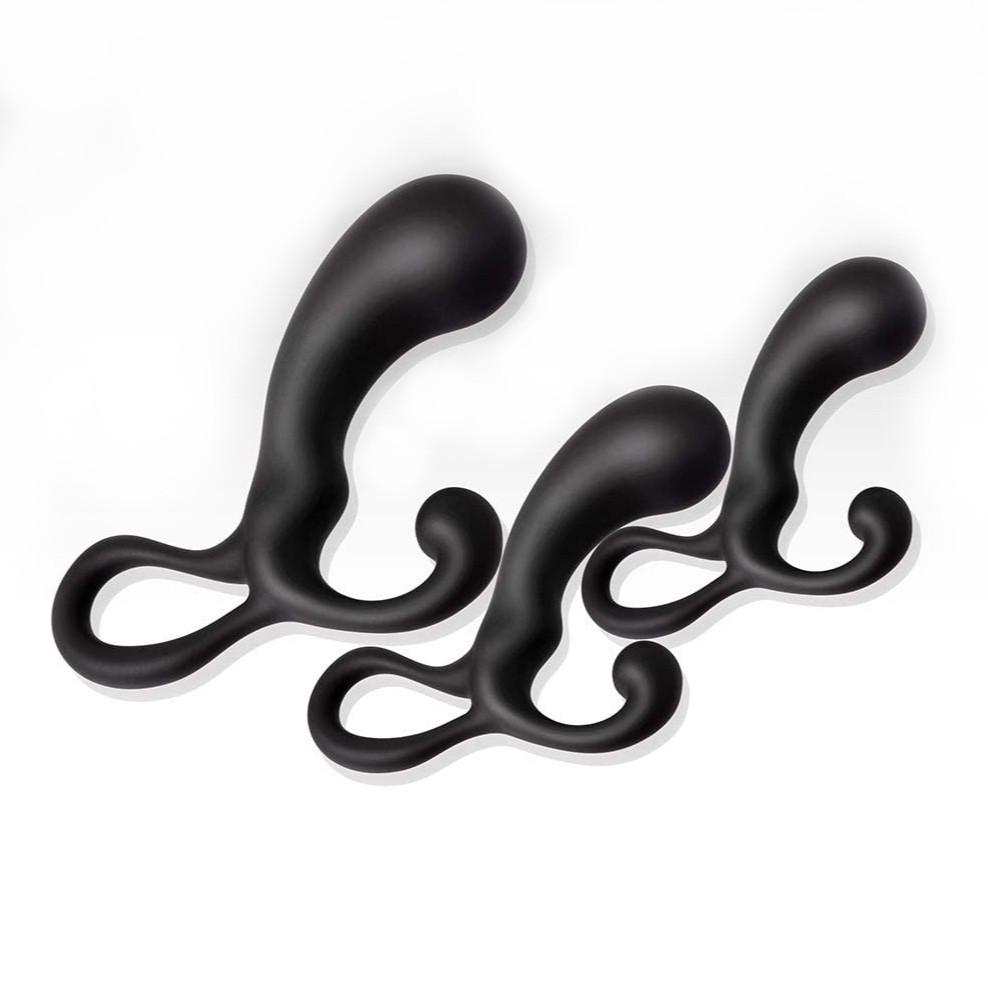 Three-Piece Silicone Anal Plug Set for Male G-Spot Massage