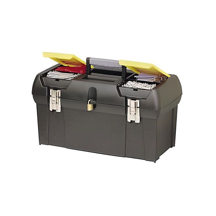 Boîte À Outils - Stanley - 16 Pouces - Noir Et Jaune - 2 Organiseurs - Poignée Articulée