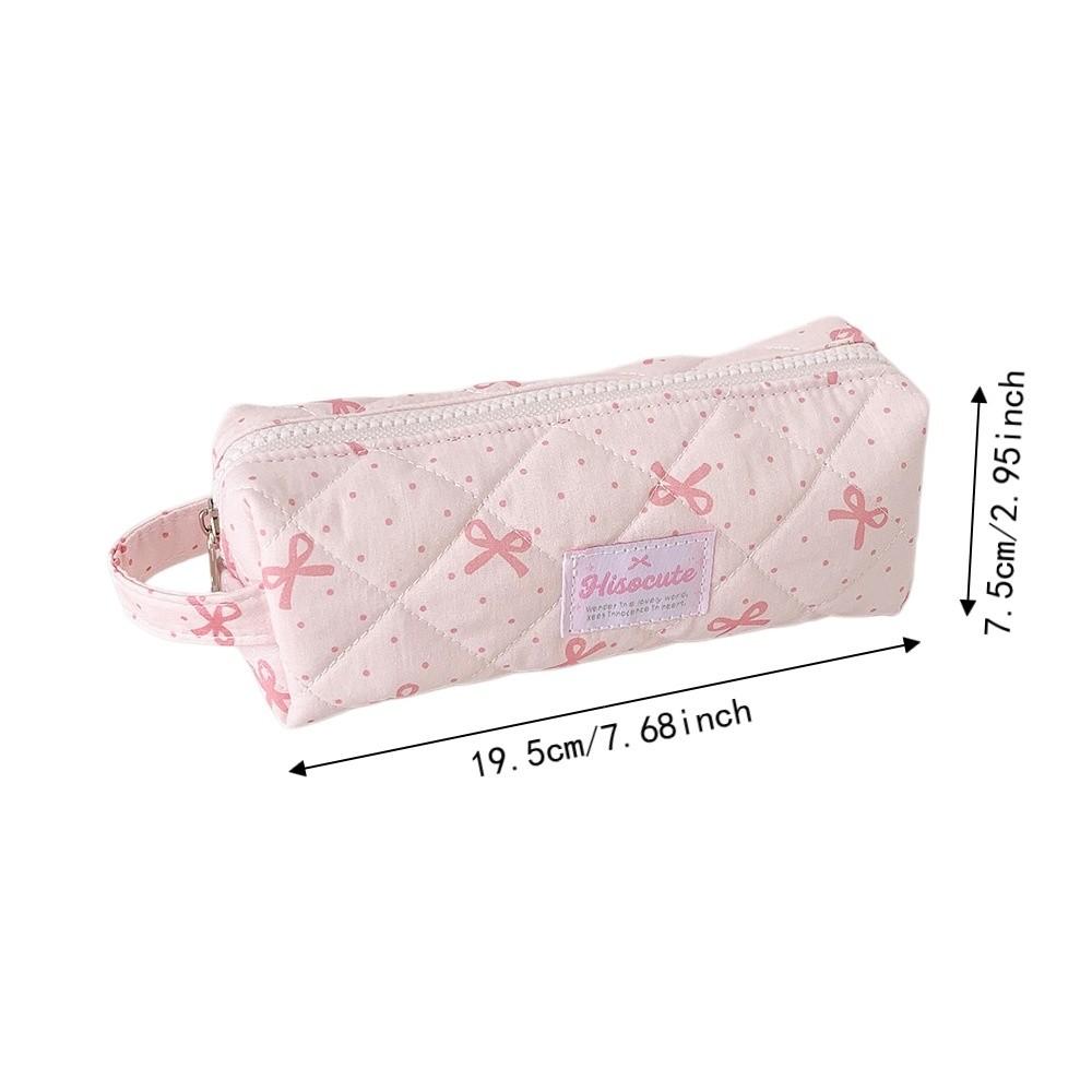 Large Capacity Korean Style Pen Bag Bow Pencil Pouch Cloth Stationery Bag School Supplies