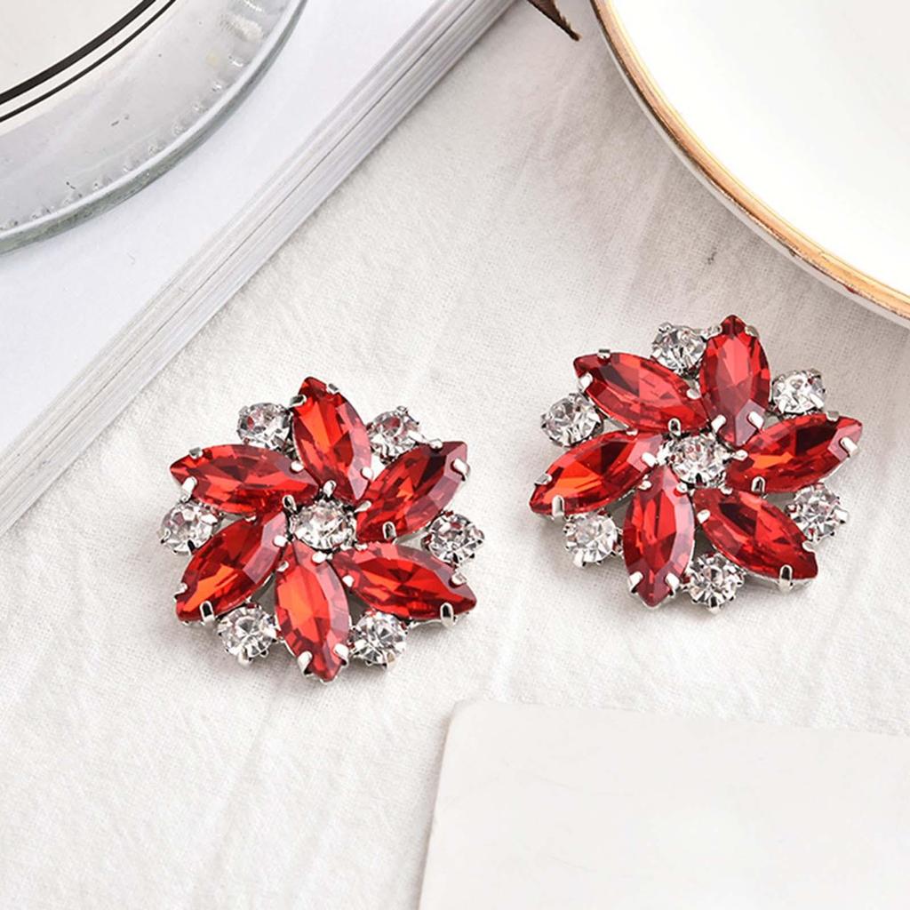 2Pcs Elegant Rhinestone Shoe Clips Shoes Jewelry Decoration Wedding Diamond Removable for Hats DIY Craft Accessories Dress Party